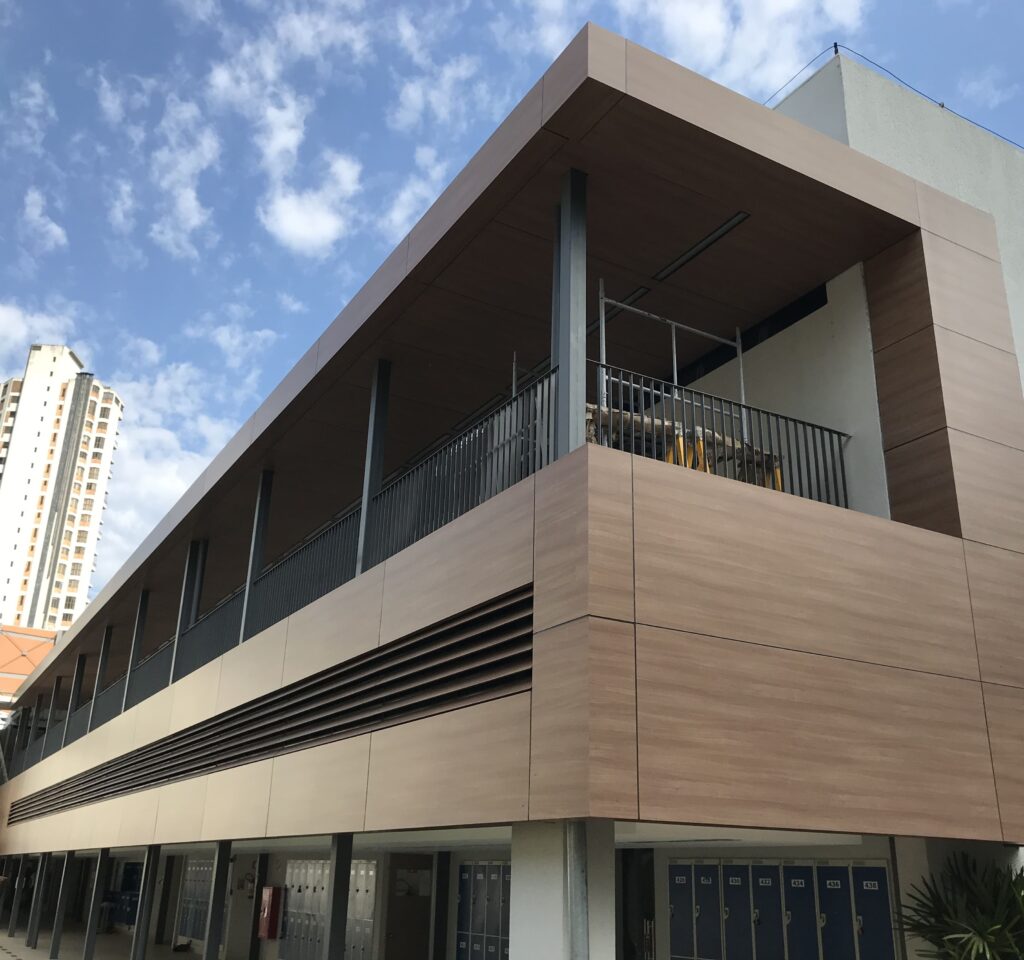 laminados pertech em fachadas graded school